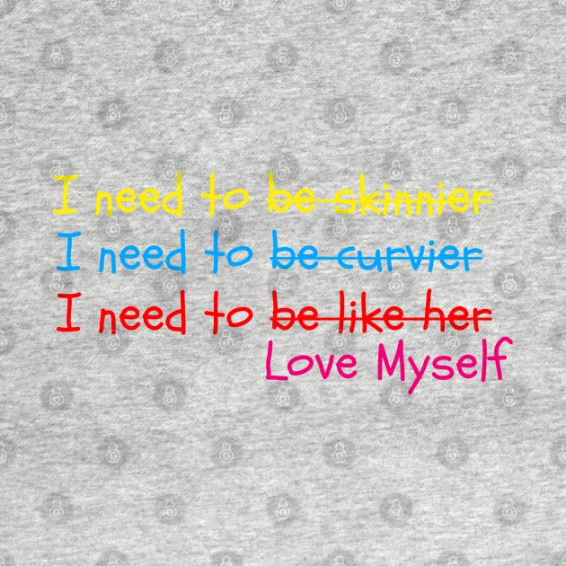 Self-love acceptance quote: I need to love myself by PlusAdore